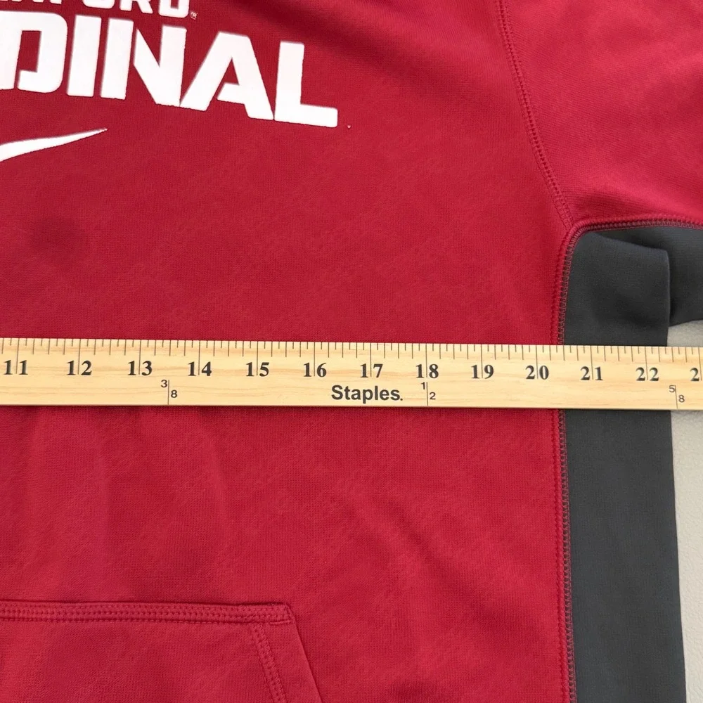 Nike Stanford Cardinal Hoodie Mens Red Gray M‎ Therma-Fit Pullover